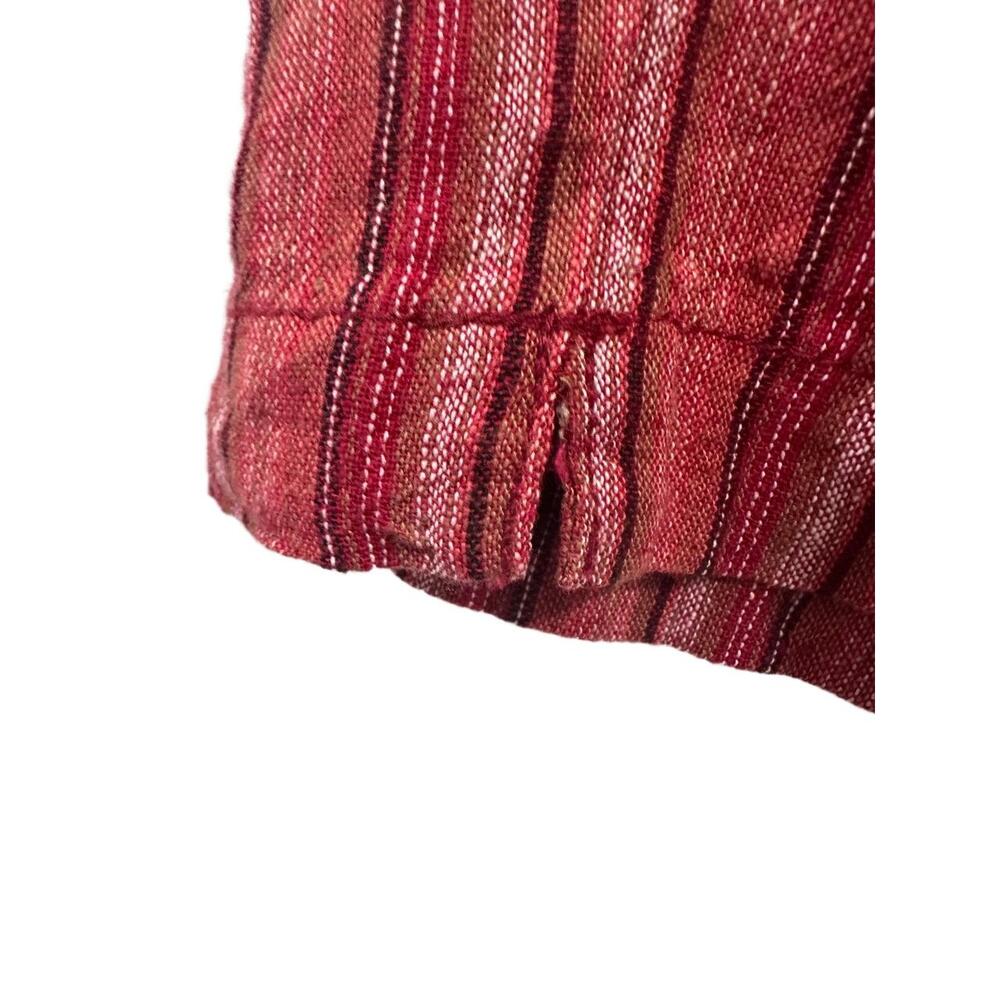Briggs Shorts Size XL Red Striped Pattern Tassel Drawstring Pockets Linen Blend - Picture 8 of 15